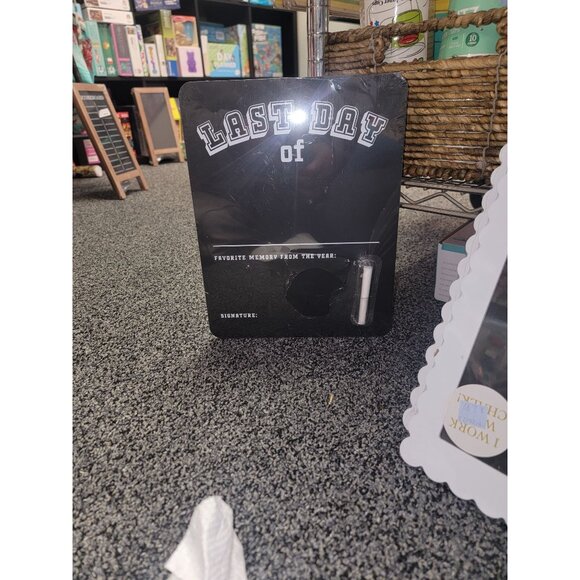 Double-Sided Chalkboard First & Last Day Of School Sign With Chalk - Picture 4 of 4